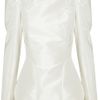 Zac Posen Structured Silktaffeta Top in White - Lyst