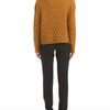 Alexander Wang Large Embossed Long Sleeve Crewneck Sweater in Brown (mustard) - Lyst