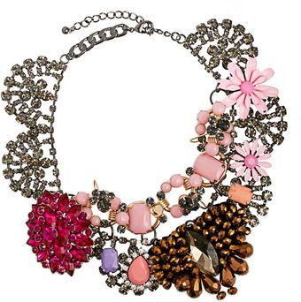 Asos Premium Jewelled Flower Collar Necklace - Lyst