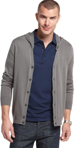 Calvin Klein Button Up Hoodie - Lyst