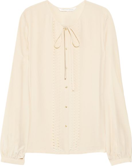 Diane Von Furstenberg Pwerleena Silk Crepe De Chine Shirt in Beige (nude) - Lyst
