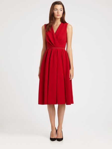 Giambattista Valli Wrapfront Dress in Red - Lyst