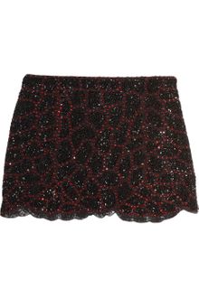 Haute Hippie Beaded Silk Mini Skirt - Lyst