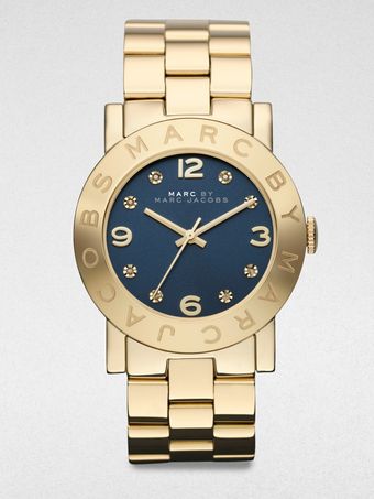 Marc By Marc Jacobs Goldtone Stainless Steel Watchnavy Dial - Lyst