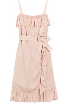 RED Valentino Ruffled Washed Satin Dress - Lyst