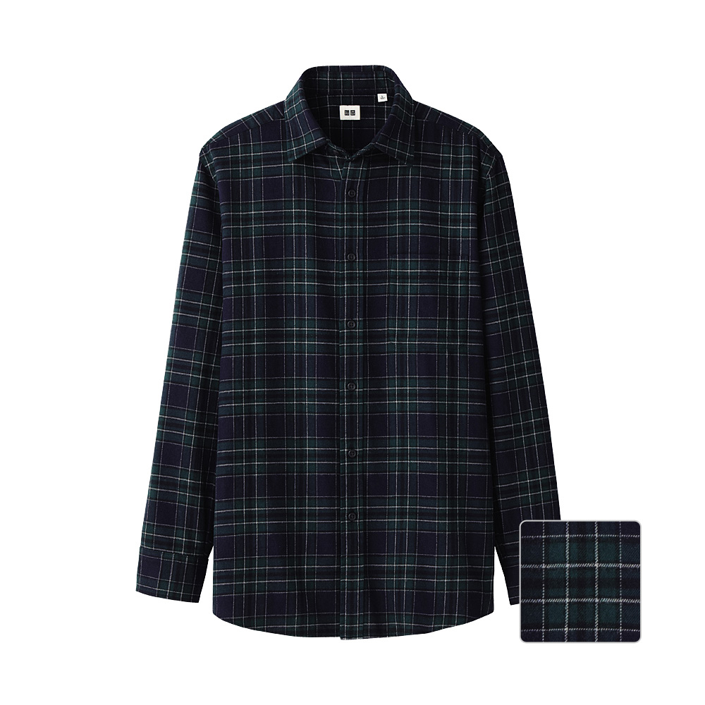 uniqlo flannel green