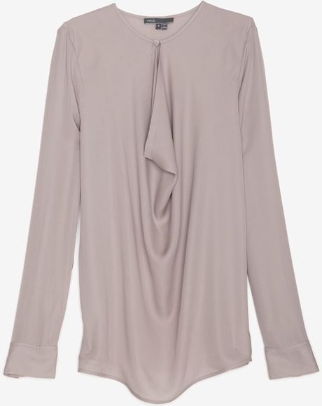 Vince Cowl Neck Blouse in Beige (062) - Lyst