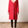 Acne Contrast Collar Coat in Red - Lyst