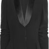 Alexander Mcqueen Satintrimmed Crepe Jacket in Black - Lyst