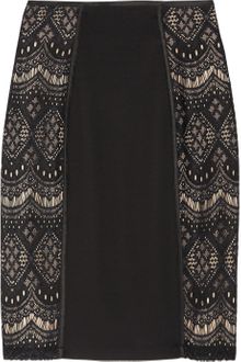 Alice By Temperley Dita Lace Paneled Jersey Skirt - Lyst