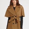 Burberry Wool Kimonosleeve Cape in Brown (black) - Lyst
