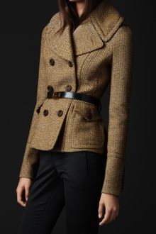 Burberry Prorsum Oversize Collar Wool Jacket - Lyst