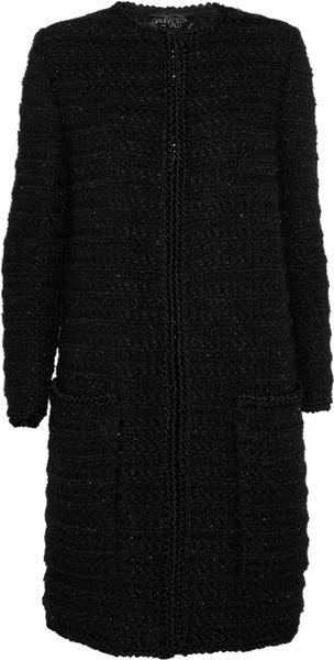 Giambattista Valli Metallicflecked Bouclé Cardicoat in Black - Lyst