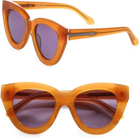 Karen Walker Anytime Catseye Acetate Sunglasses in Orange - Lyst