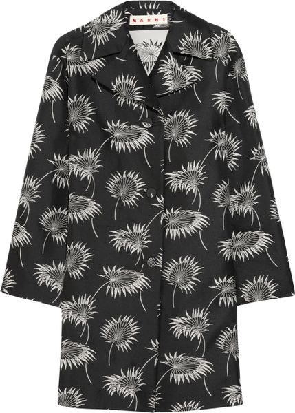 Marni Structured Duchess satin Coat in Black - Lyst
