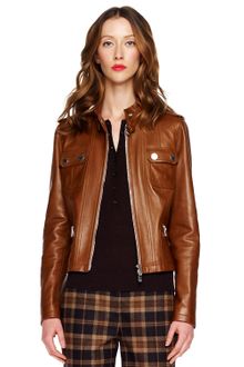Michael Kors Leather Motorcycle Jacket - Lyst