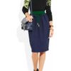 Preen Elfie Crepe and Brocade Skirt in Blue (navy) - Lyst