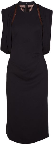Todd Lynn Itzamna Draped Crepe Dress in Black (anthracite) - Lyst