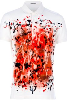 Bottega Veneta Abstract Print Polo Shirt - Lyst