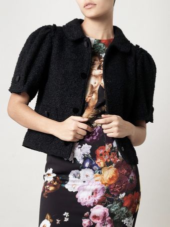 Dolce & Gabbana Boucle Wool Cropped Jacket - Lyst