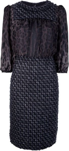 Dolce & Gabbana Tweed Dress in Gray (grey) - Lyst