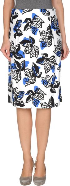 Marni 3/4 Length Skirt in White - Lyst