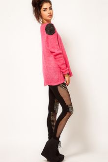 Reverse Studded Knee Patch Leggings - Lyst