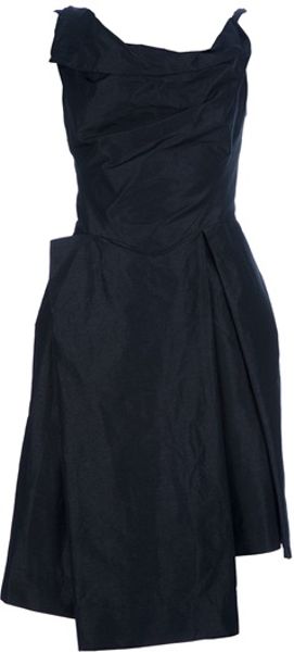 Vivienne Westwood Anglomania Drape Front Pleat Dress in Black - Lyst