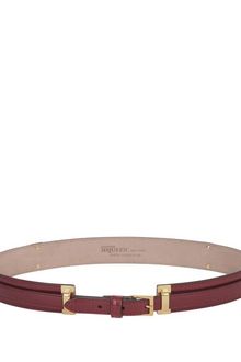 Alexander McQueen Oxblood Buckle Bridle Waist Belt - Lyst