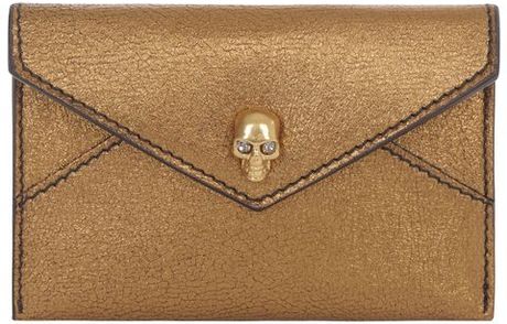 Alexander Mcqueen Bronze Skull Charm Card Envelope in Brown (bronze) - Lyst
