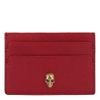 Alexander Mcqueen Cherry City Leather Skull Charm Card Holder in Red (cherry) - Lyst