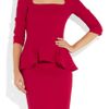 Alexander Mcqueen Woolcrepe Peplum Dress in Pink (cherry) - Lyst