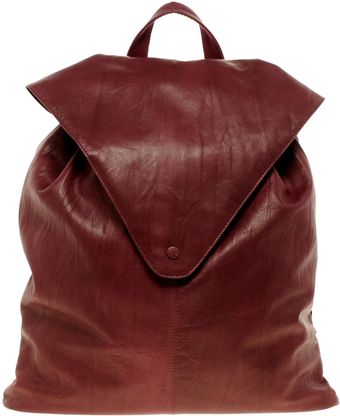 Asos Leather Backpack with Pointed Flap - Lyst