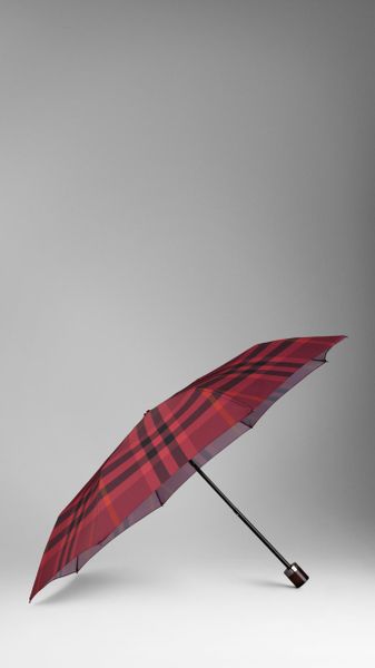 Burberry Folding Check Umbrella in Red (clove red check) - Lyst