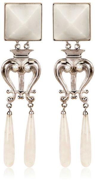 Delfina Delettrez Romantic White Earrings - Lyst