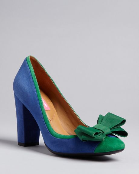 Isaac Mizrahi Square Toe Pumps Lauren High Heel in Blue (blue green) - Lyst