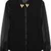 Jason Wu Embellished Silk Chiffon Shirt in Black - Lyst
