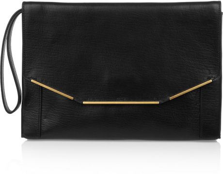 Lanvin Miss Sartorial Leather Wristlet Clutch in Black - Lyst