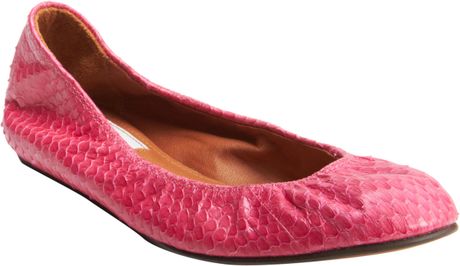 Lanvin Snakeskin Ballet Flat in Pink (fuchsia) - Lyst