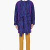 Matthew Williamson Indigo Leather Trim Kimono Coat in Blue (indigo) - Lyst