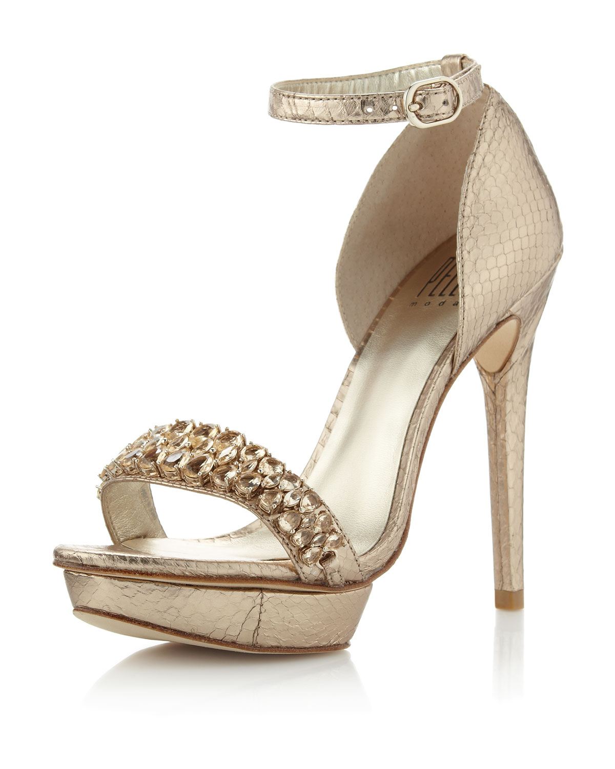 platinum sandals evening
