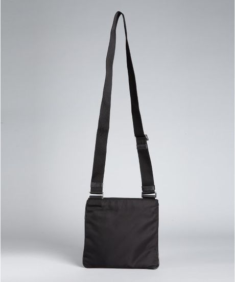 Prada Nylon Zip Small Messenger Bag in Black for Men | Lyst