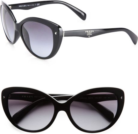Prada Catseye Sunglasses in Black (smoke) - Lyst