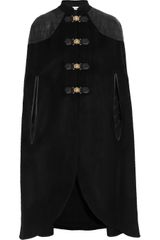 Temperley London Avalon Leather trimmed Wool-blend Cape