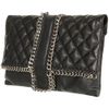 Topshop Leather Quilted Chain Clutch Bag in Black - Lyst