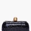 Alexander Mcqueen Black Frayed Patent Clutch Box in Black - Lyst