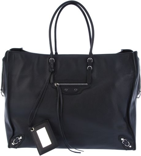Balenciaga Zip Detail Shopper Bag in Black - Lyst