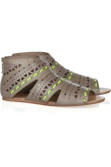Belle By Sigerson Morrison Lasercut Leather Sandals - Lyst