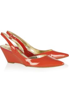 Belle By Sigerson Morrison Wallis Patentleather Slingback Wedges - Lyst