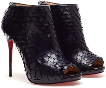 Christian Louboutin Diplonana Leather Peep Toe Ankle Boots - Lyst